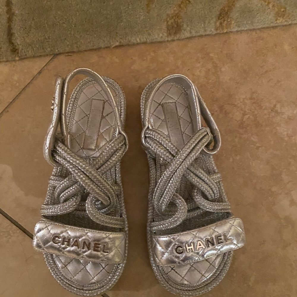 Chanel silver Dad Sandal
